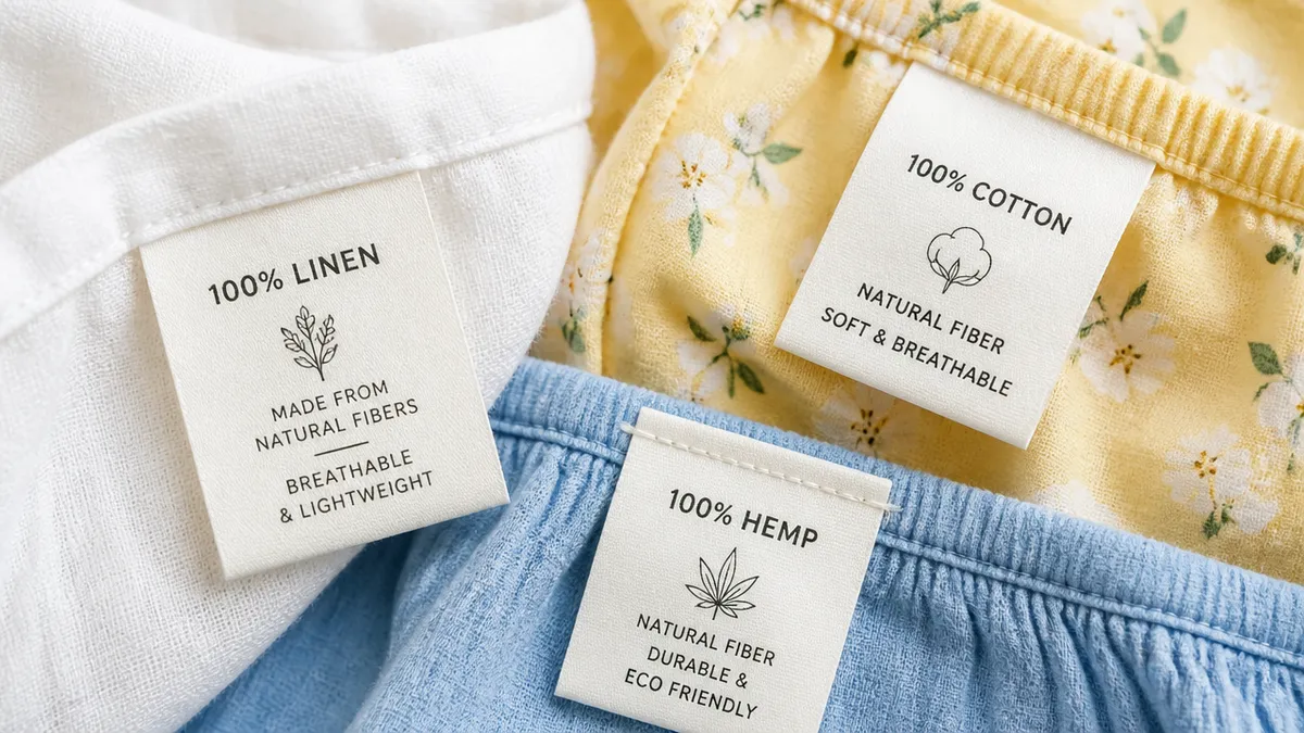 etichete haine țesături naturale vară compoziție textile