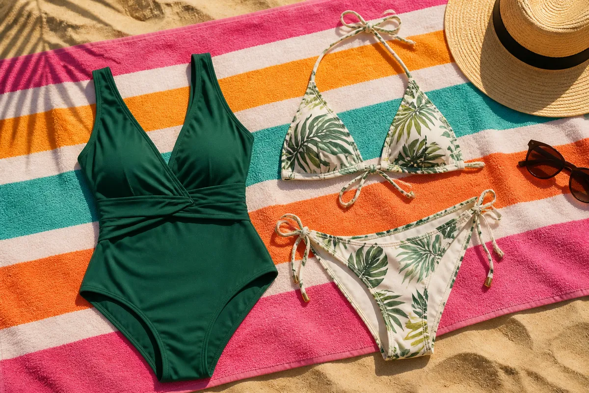 costum întreg versus bikini alegere siluetă