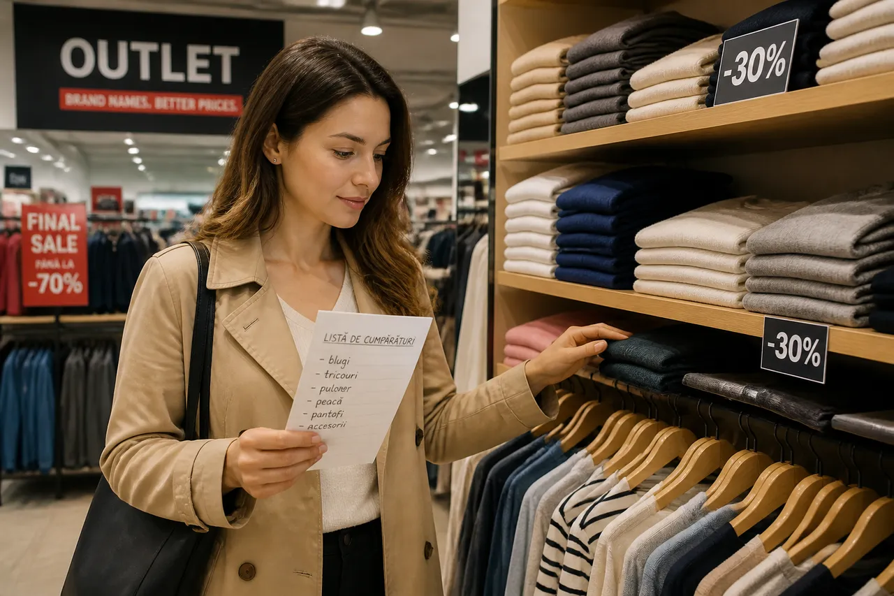 plan de cumpărături la outlet fără achiziții impulsive