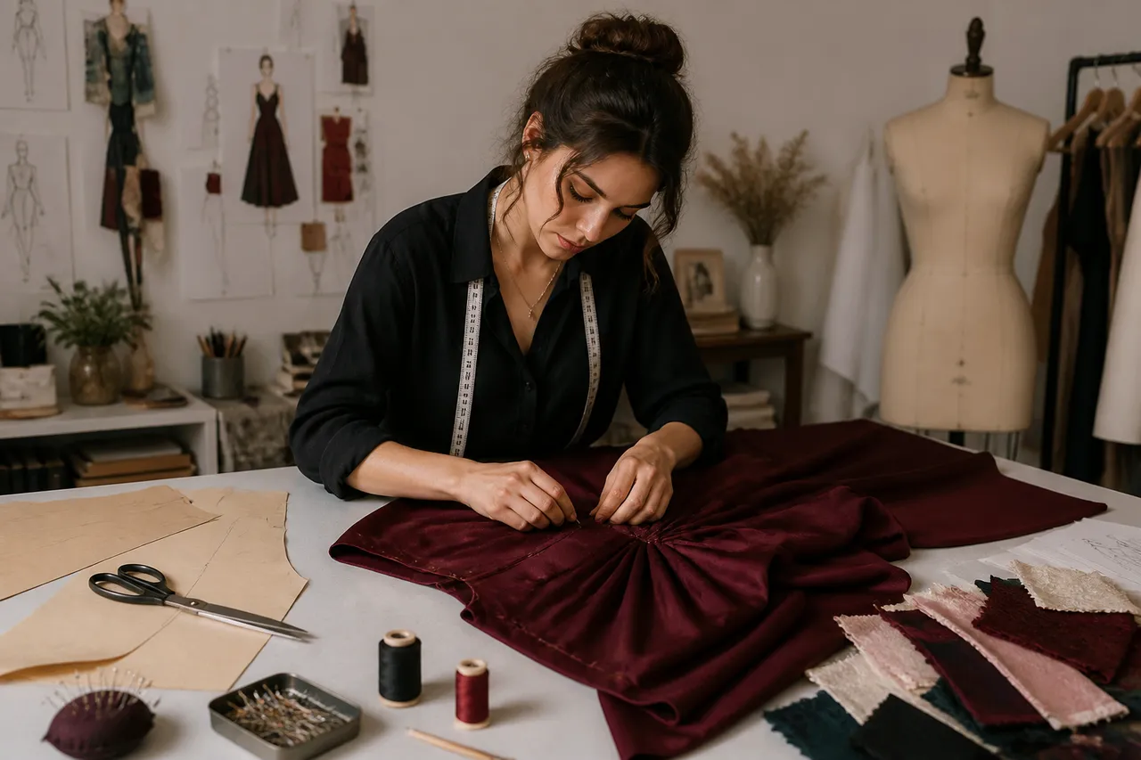 atelier independent de creație vestimentară cu designer la lucru