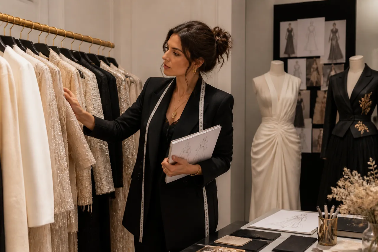 casă de modă și colecție vestimentară într-un showroom elegant