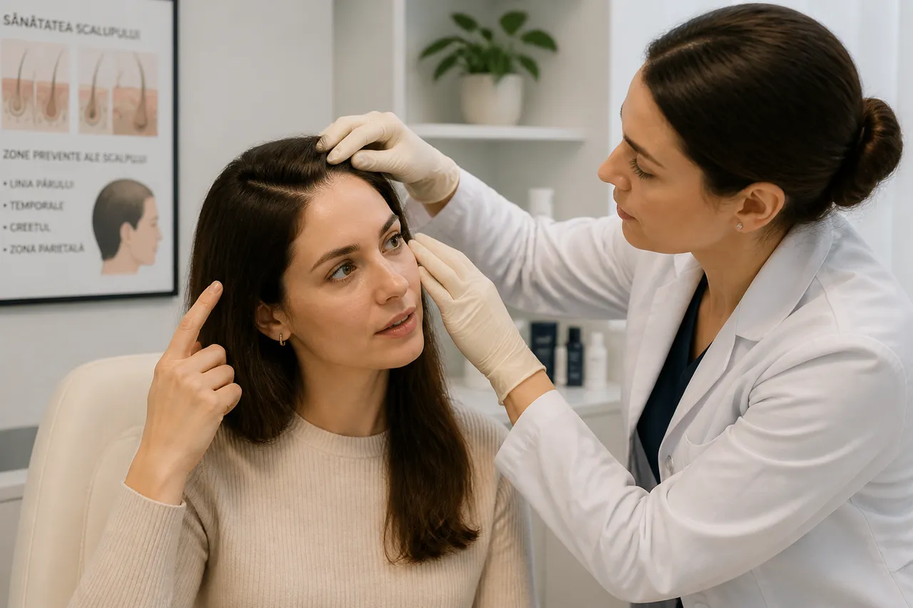 evaluare dermatologică pentru căderea părului
