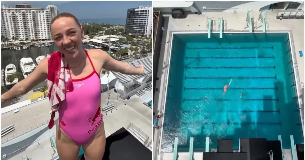 Molly Carlson, săritură-record de la 27 de metri într-un bazin olimpic