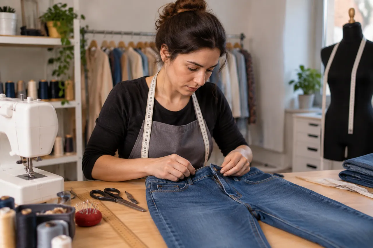 repararea și ajustarea blugilor elastici