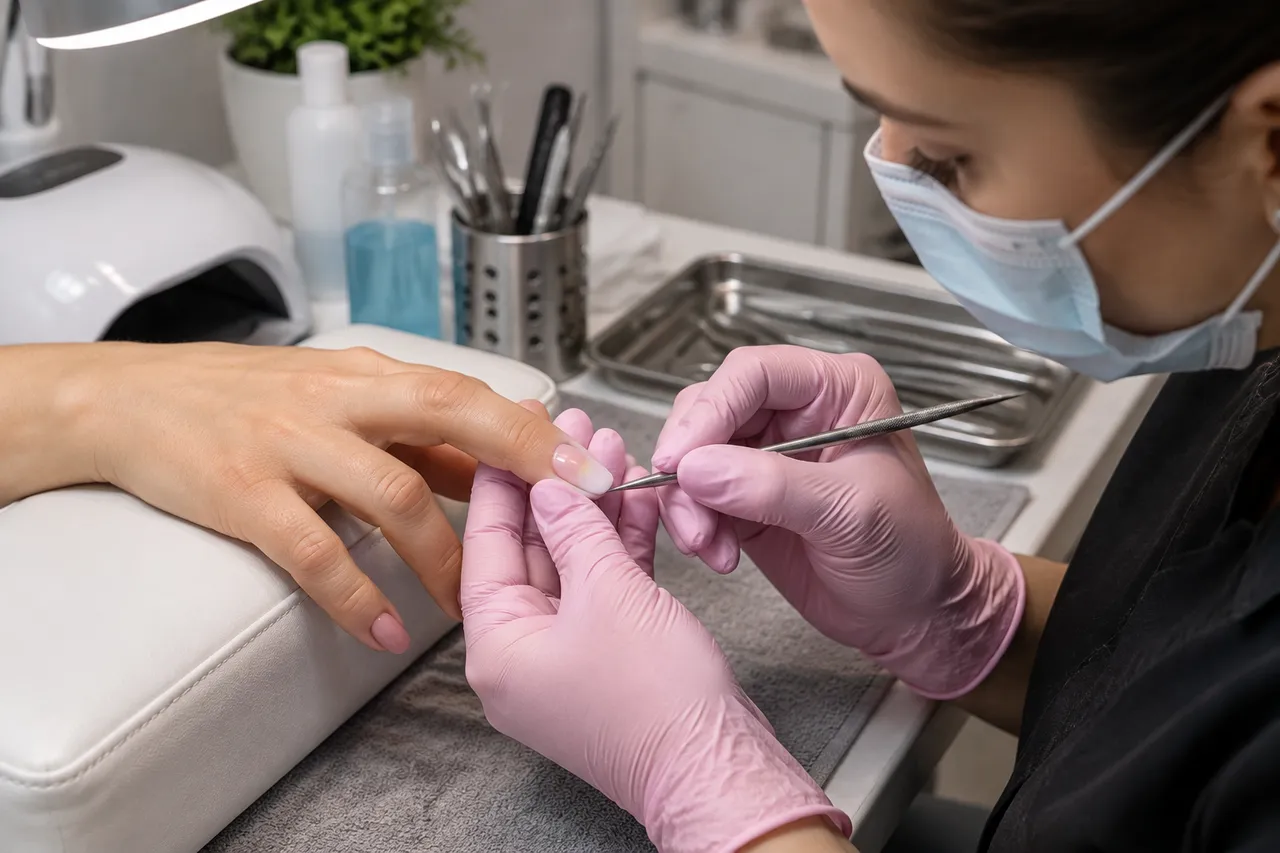 semne de infecție sub unghia cu gel și control de specialitate